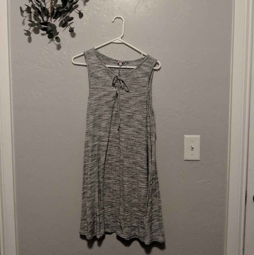 Gray front tie dress